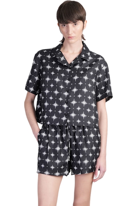 ملابس علوية لـ السيدات AMIRI Shirt In Black Silk