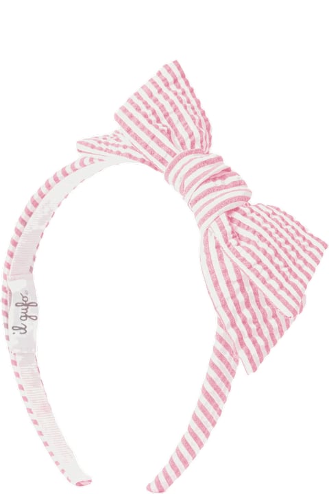 Il Gufo لـ Kids Il Gufo Seersucker Headband With Bow
