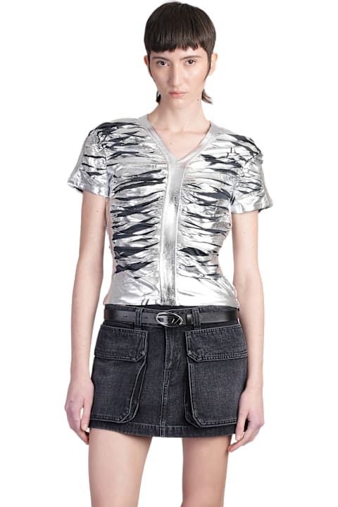 Diesel لـ Women Diesel T Ai Topwear In Silver Acetate