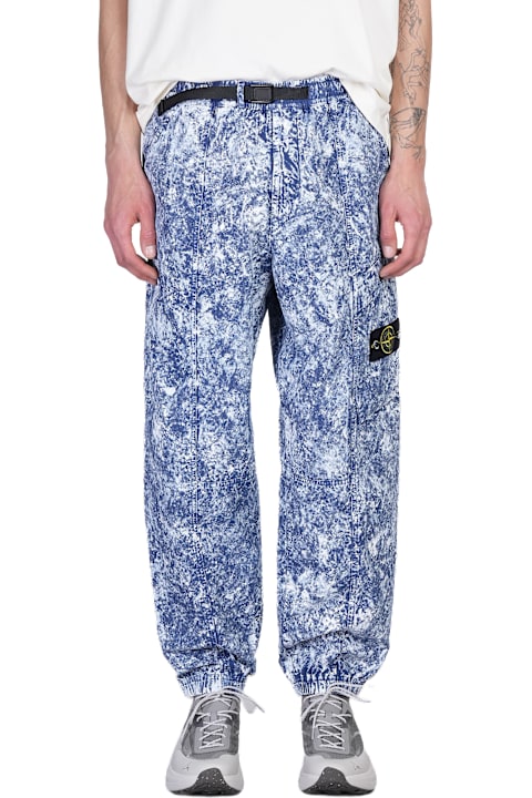 Stone Island لـ Men Stone Island Pants In Blue Cotton