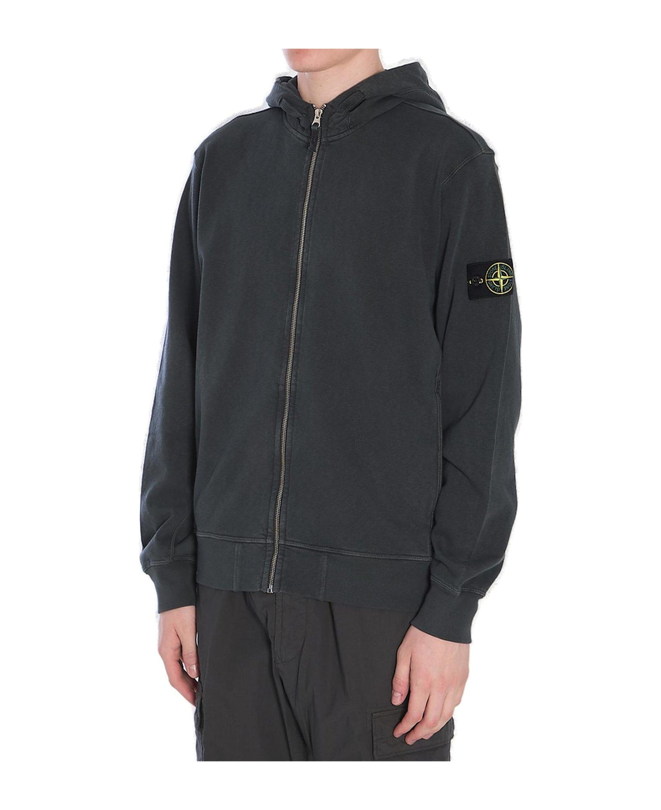 Stone Island Zip-up Hooded Jacket - GREY