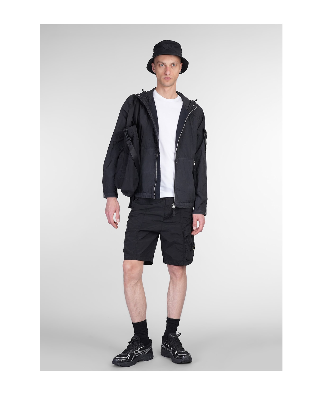 Stone Island Shorts In Black Polyamide - black
