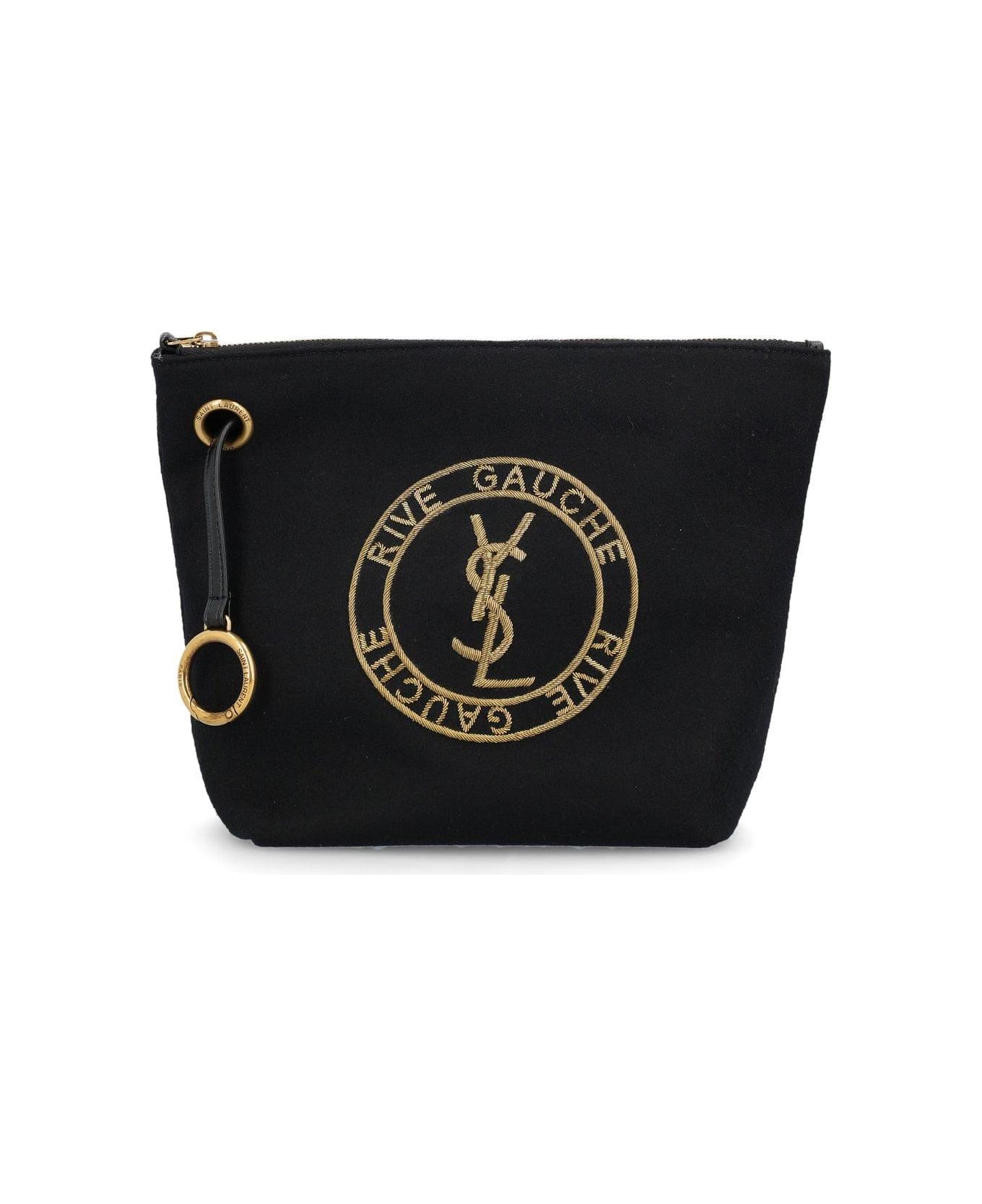 Saint Laurent Rive Gauche Embroidered Pouch