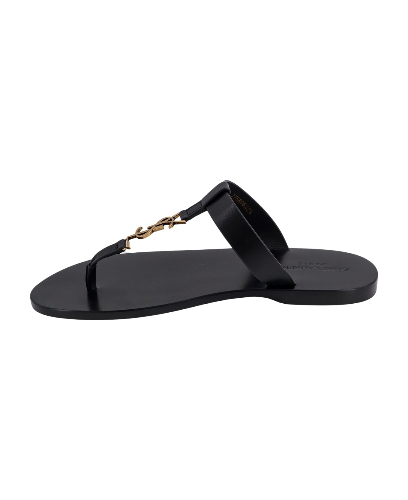 Saint Laurent Cassandre Sandals - Black