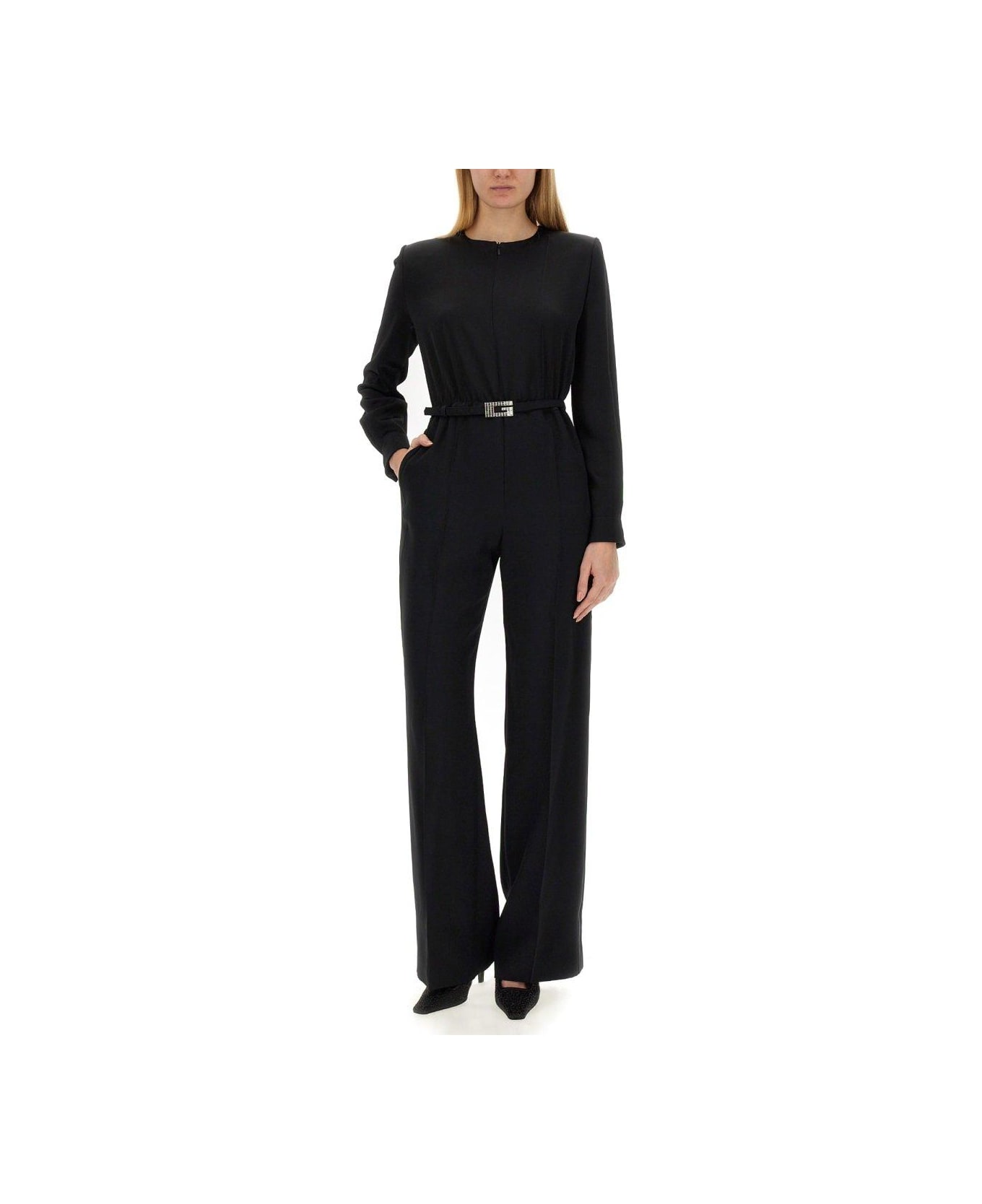 Gucci Satin Square G Belt Jumpsuit - Black