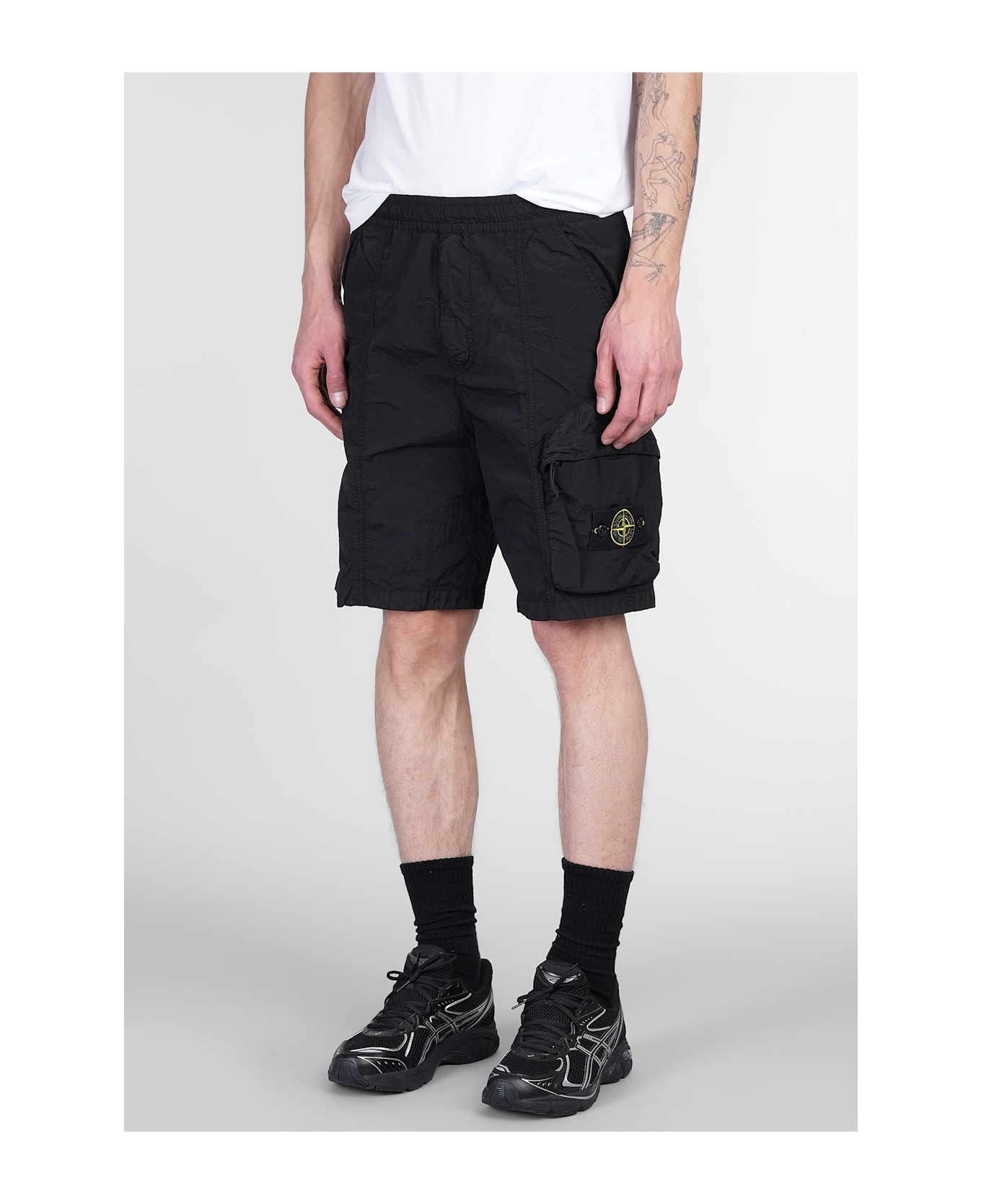 Stone Island Shorts In Black Polyamide - black
