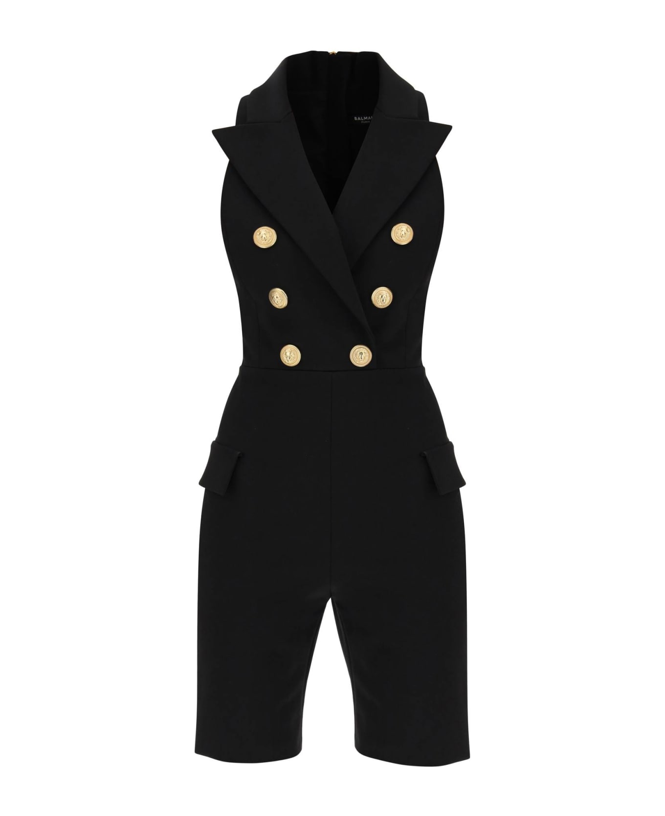 Balmain Double Breasted Blazer Playsuit - black