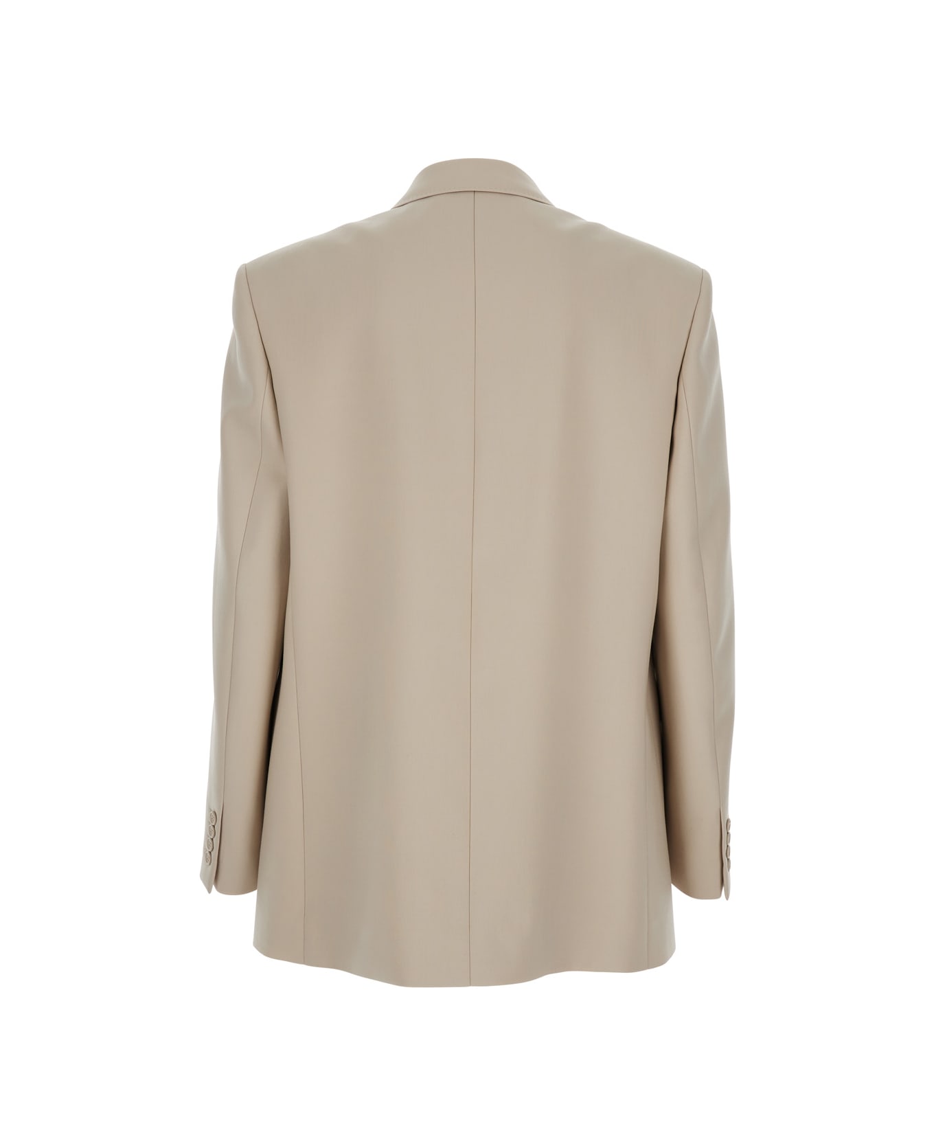 Saint Laurent Beige Double-breasted Jacket With Peak Revers In Wool Man - Beige ブレザー