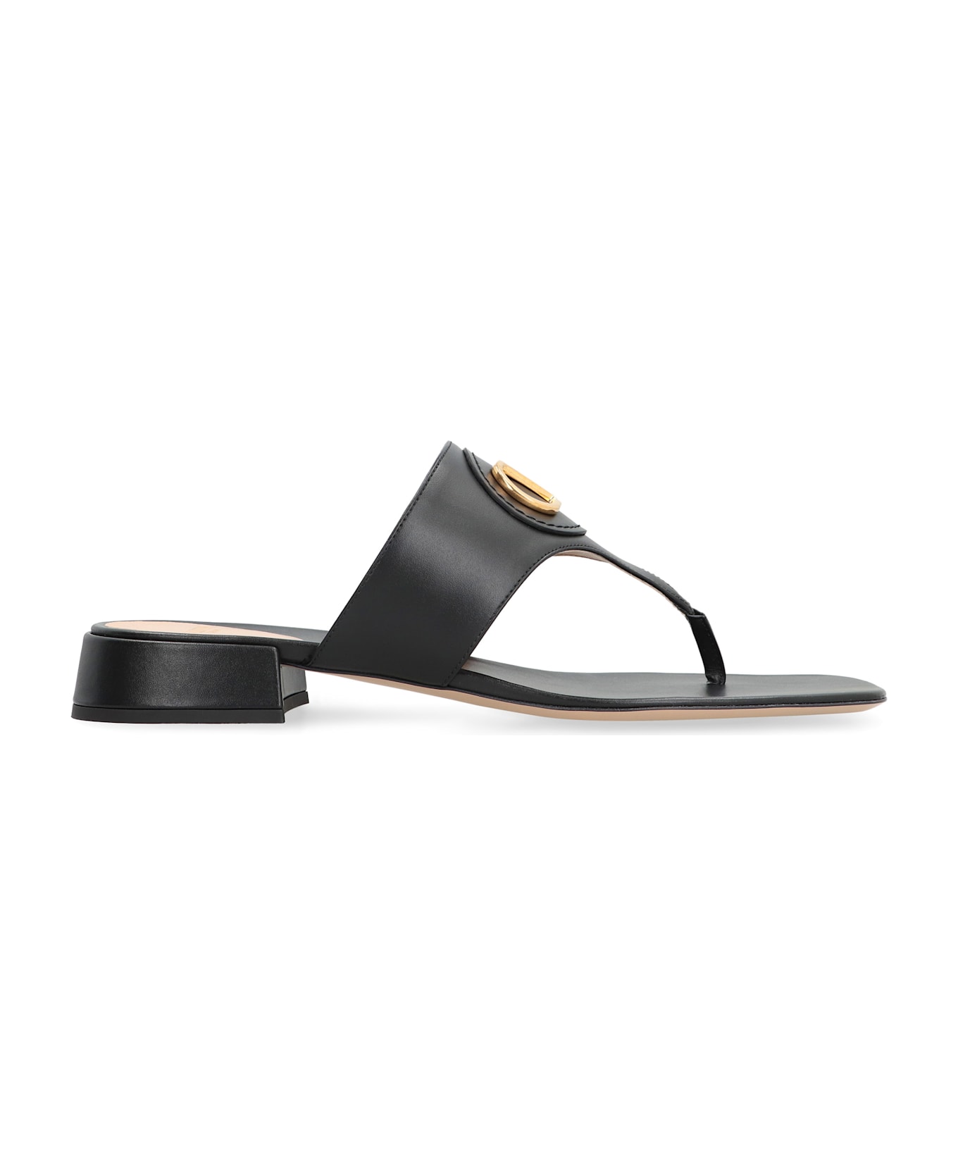 Valentino Garavani - Vlogo Signature Leather Slides - Black