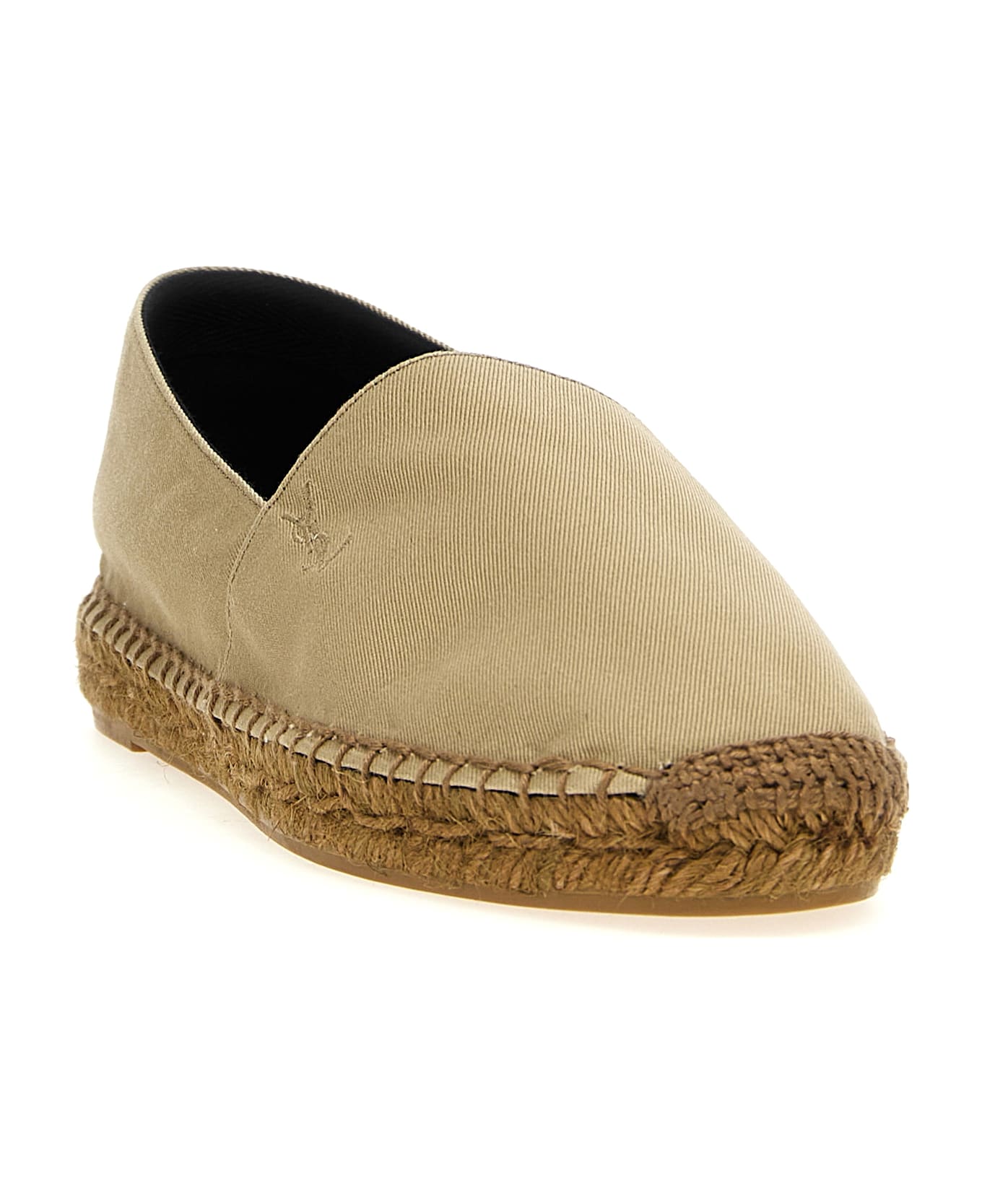 Saint Laurent Logo Embroidery Espadrilles - Beige