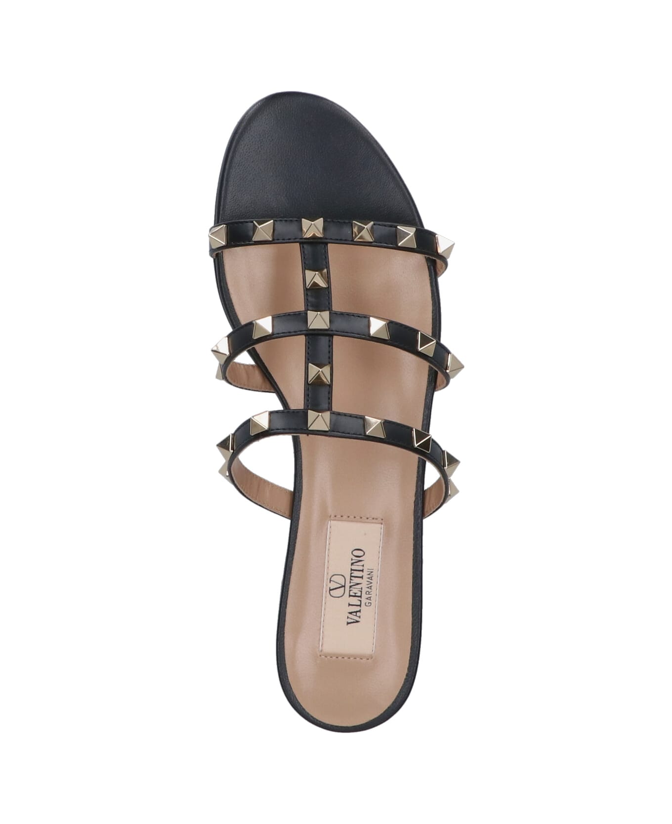 Valentino Garavani "rockstud" Slide Sandals - Black  