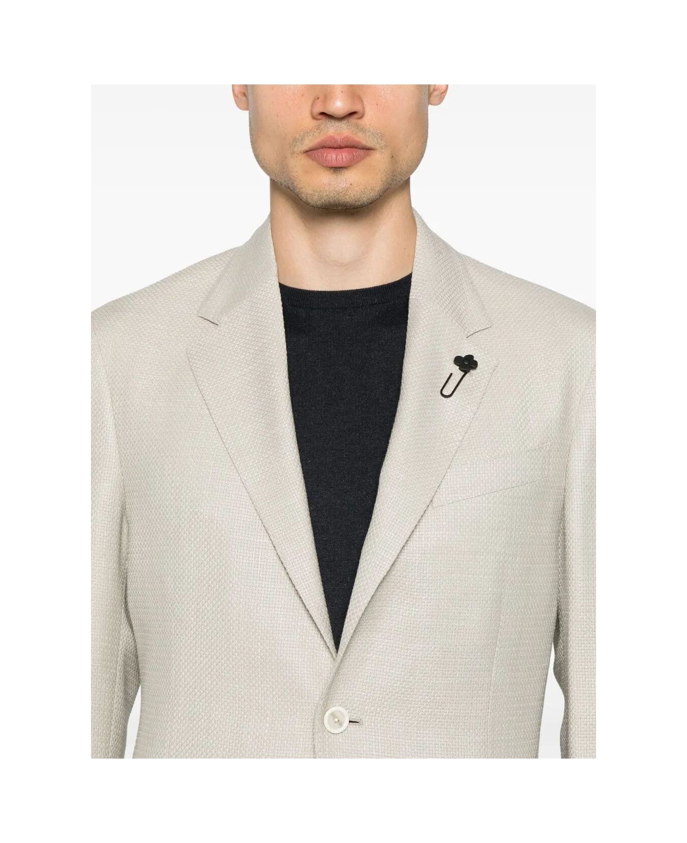 Lardini Single-breasted Blazer Jacket - Beige