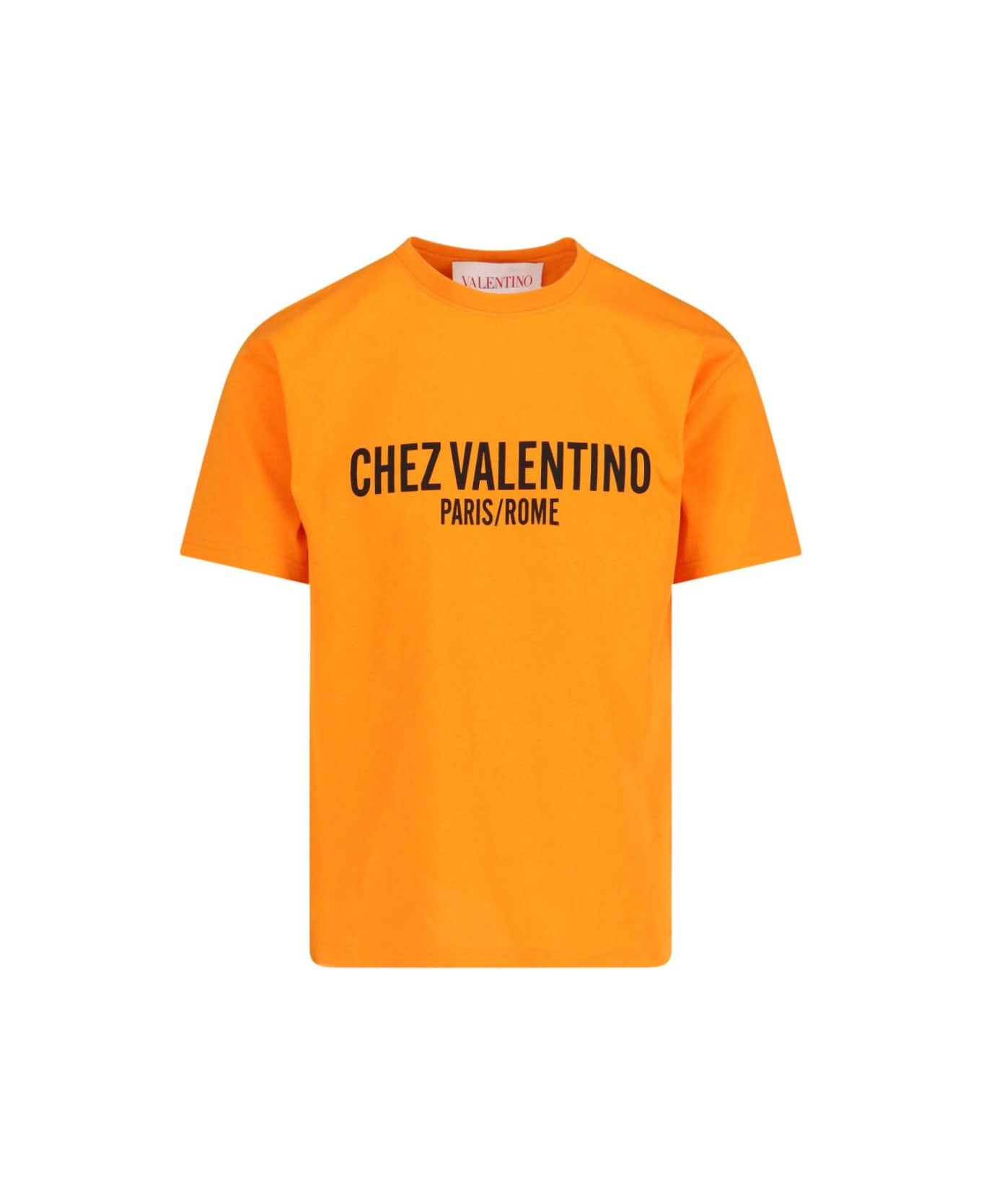 Valentino 'chez' Logo T-shirt - Orange