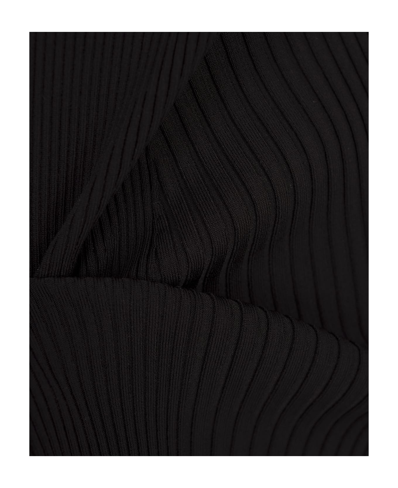 Alexander McQueen Knitted Midi Dress With Cut Out - Black