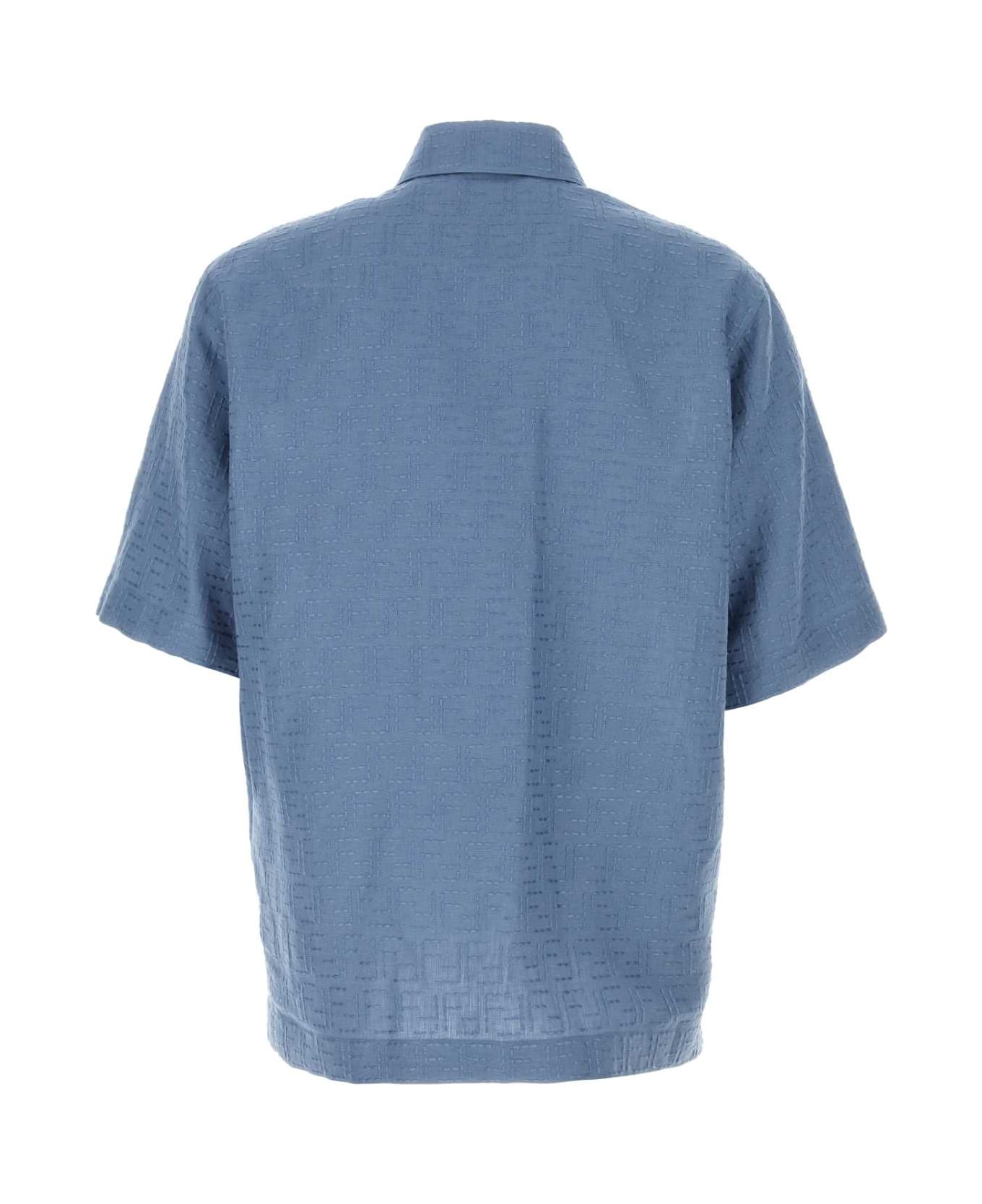 Fendi Ff Jacquard Shirt - Light Blue