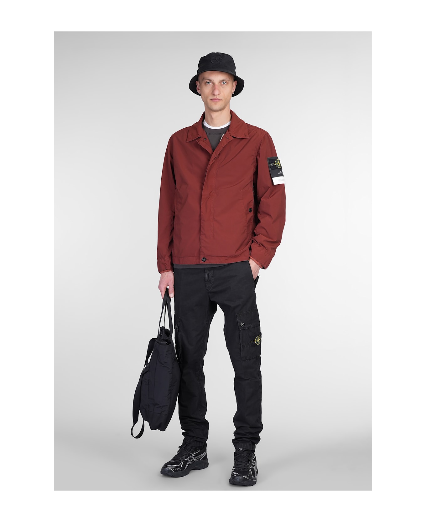 Stone Island Casual Jacket In Red Polyester - red