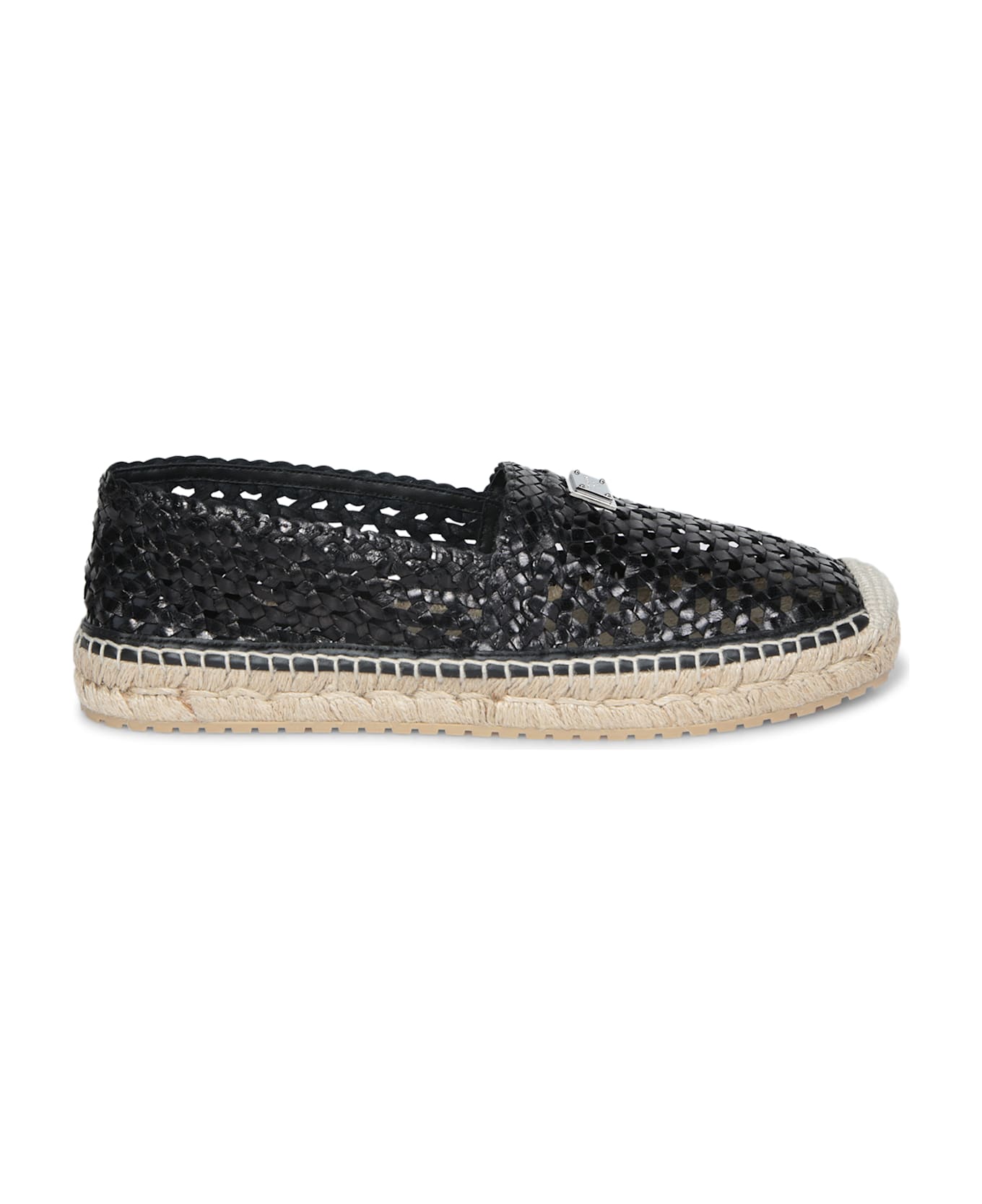 Dolce & Gabbana Black Plaque Espadrilles - Black