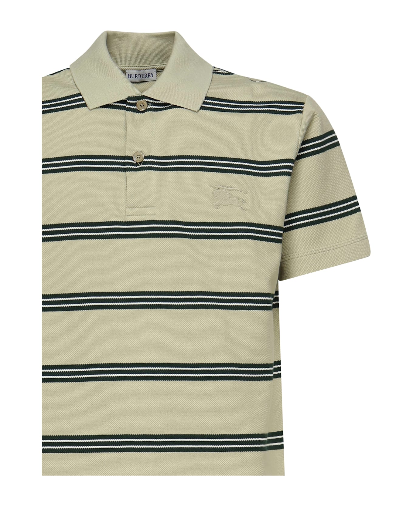 Burberry Striped Cotton Polo - Green