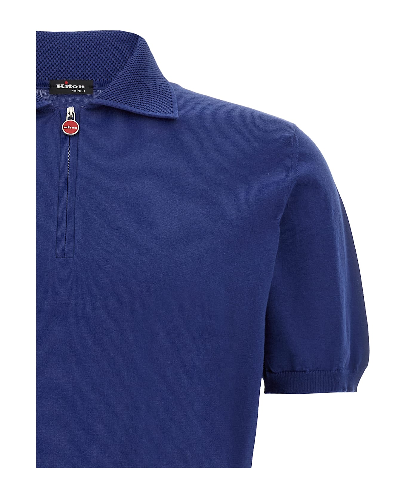 Kiton Honeycomb Polo Shirt - Blue