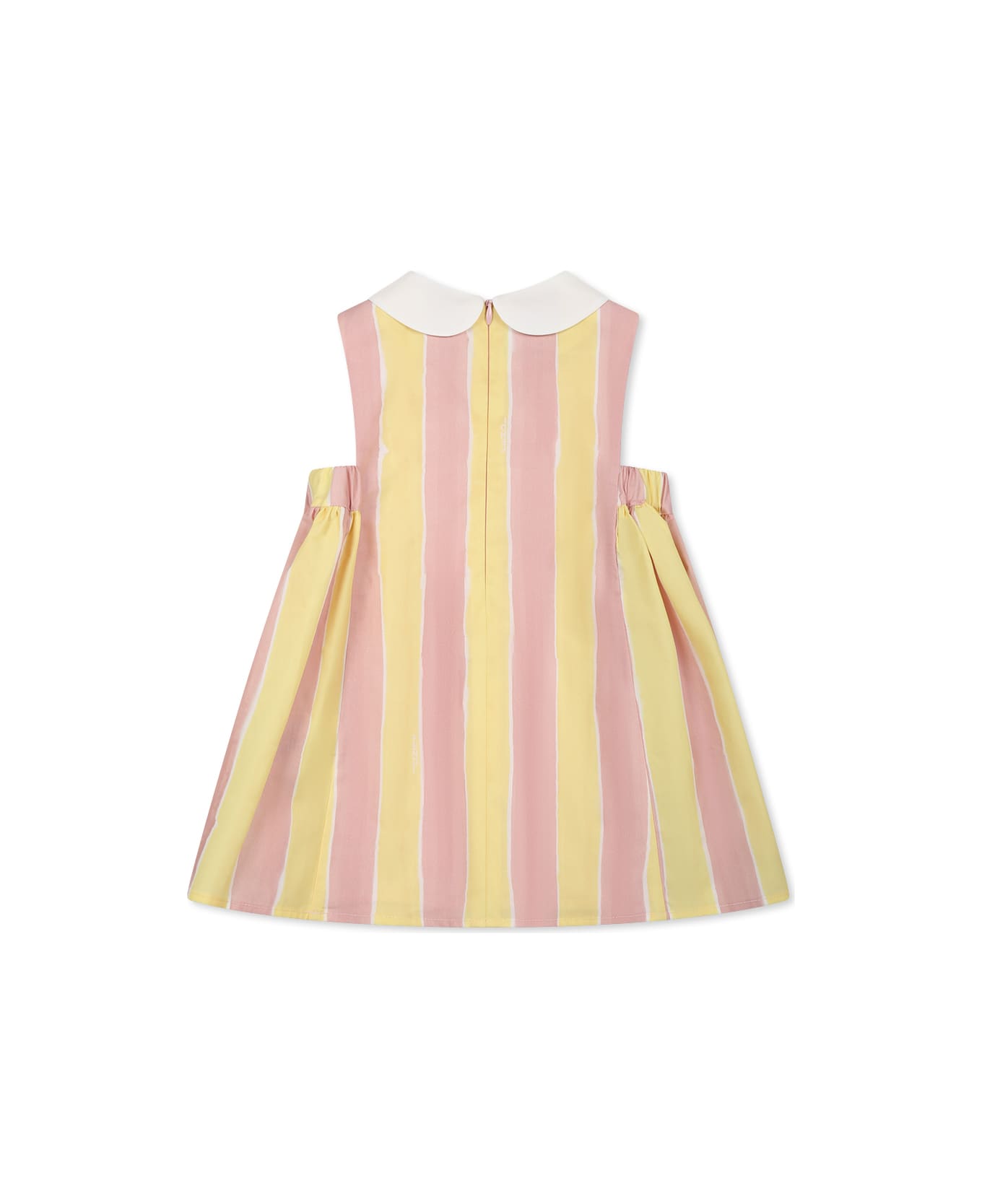 Fendi Multicolor Dress For Baby Girl With Logo - Multicolor