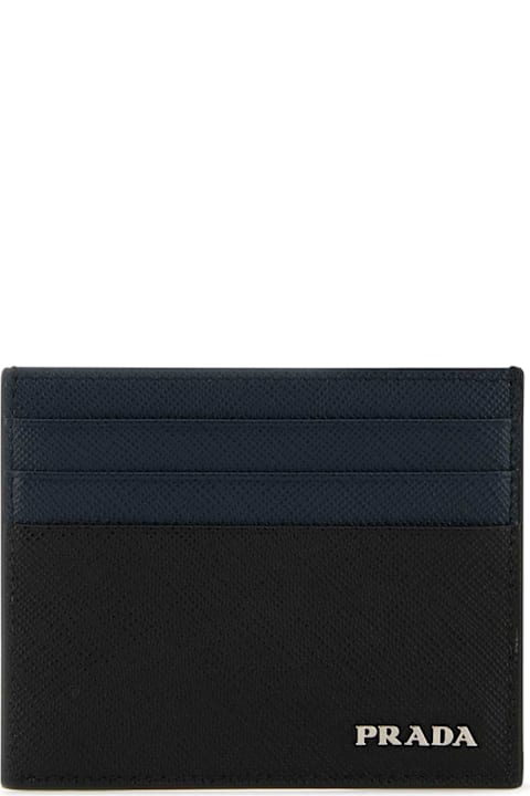 Prada إكسسوارات خصم على القسم الرجالي Prada Two-tone Leather Card Holder