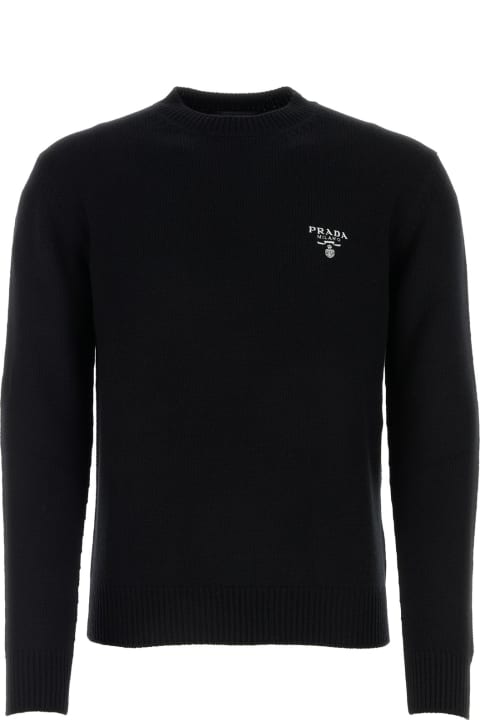 Prada خصم على Men Prada Black Cashmere Sweater