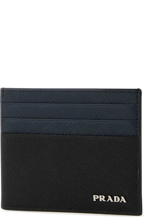 Prada إكسسوارات خصم على القسم الرجالي Prada Two-tone Leather Card Holder