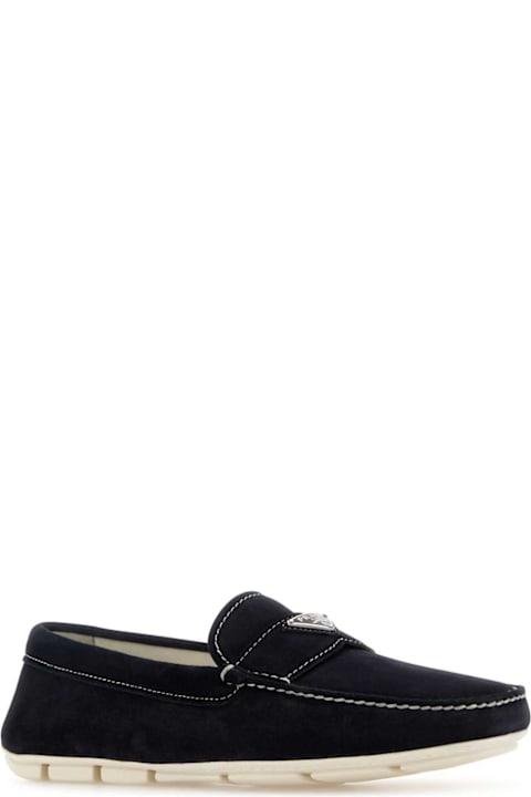 Prada خصم على Men Prada Midnight Blue Suede Loafers