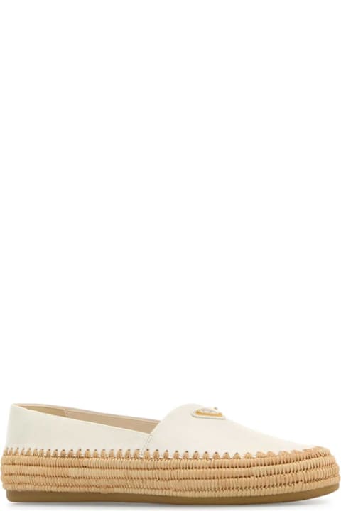 Shoes for Women Prada White Leather Espadrilles