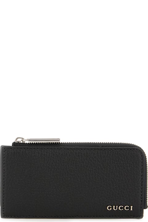 خصم على القسم الرجالي Gucci Black Leather Card Holder