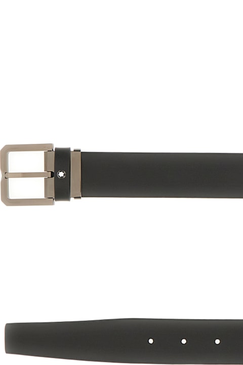 Montblanc Men Montblanc Black Leather Belt