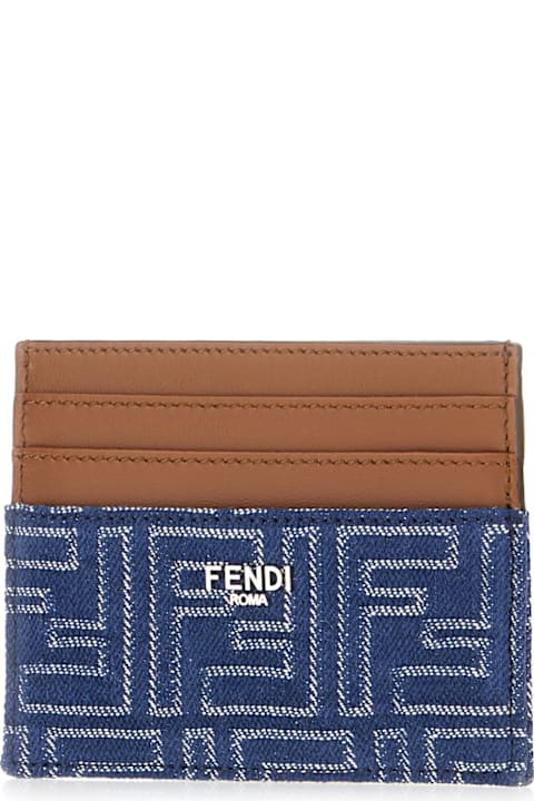 Fendi Sale for Men Fendi Embroidered Fabric Card Holder