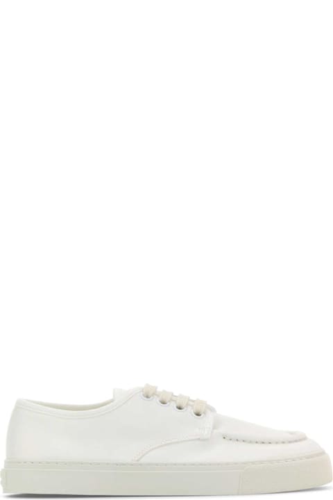 Prada خصم على Men Prada White Canvas Sneakers