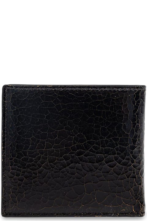 Accessories for Men Alexander McQueen Crackled Logo Lettering Bi-fold Wallet