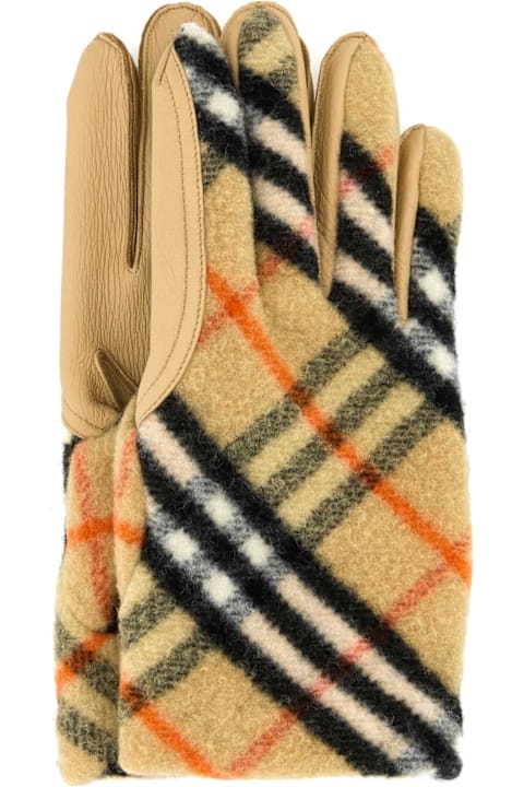 قفازات لـ القسم الرجالي Burberry Beige Leather Glovers