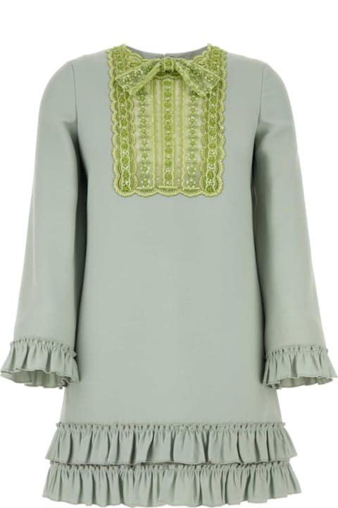 2025 Color Trends for Women Valentino Garavani Mint Green Wool Blend Mini Dress