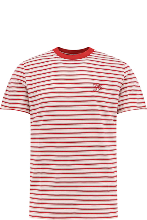 Golden Goose Sale for Men Golden Goose Striped Cotton T-shirt With Logo