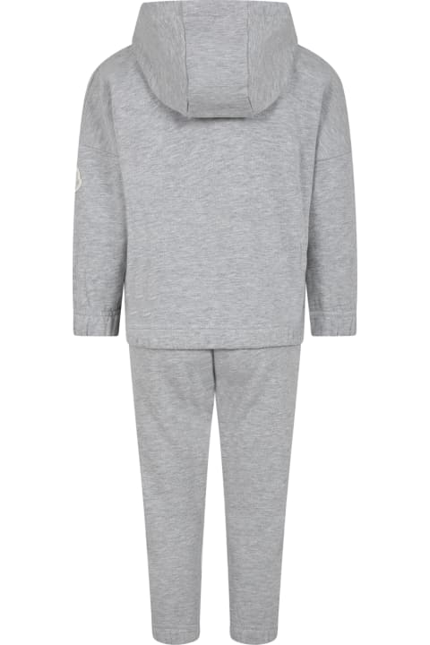 Jumpsuits for Girls Moncler Grey Suit For Girl With Logo