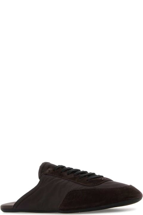 Shoes for Women Prada Brown Suede And Re-nylon Slippers