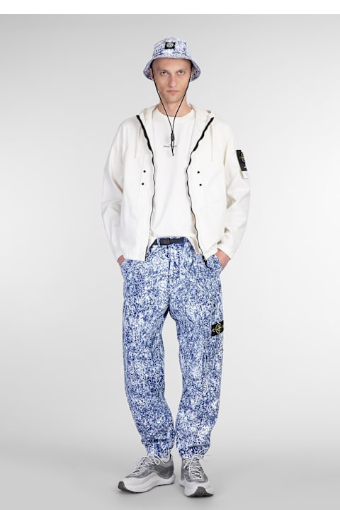 Stone Island لـ Men Stone Island Pants In Blue Cotton