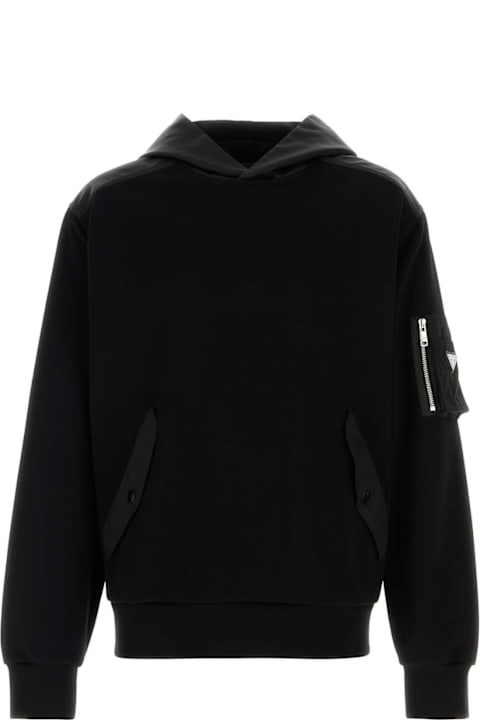 Prada خصم على Men Prada Black Cotton Blend Sweatshirt