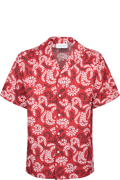 Shirts for Men Lanvin Red Paisley Shirt