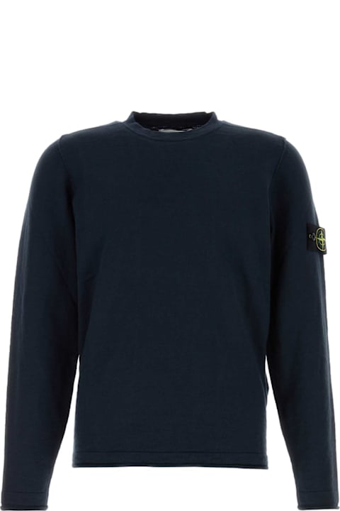 Stone Island for Men Stone Island Midnight Blue Cotton Blend Sweater