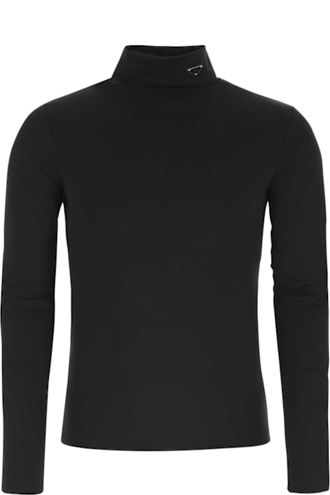 Prada خصم على Men Prada Black Stretch Nylon T-shirt