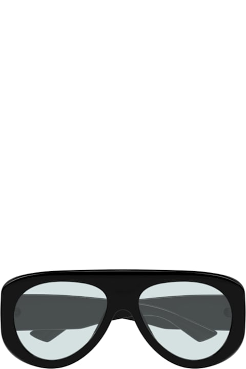 Eyewear for Men Bottega Veneta Eyewear Bottega Veneta Bv1362s Linea Ribbon 004 Black Light Blue Sunglasses