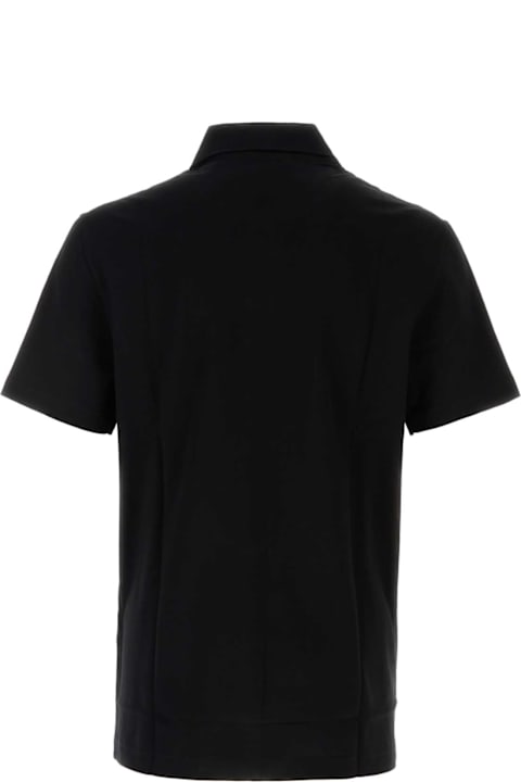 Versace Topwear for Men Versace Black Piquet Polo Shirt