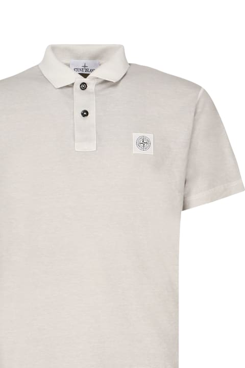 Stone Island لـ Men Stone Island Short-sleeved Polo Shirt With Compass Patch