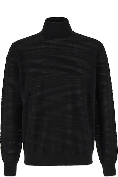 Sweaters for Men Missoni Black Wool Blend Sweater